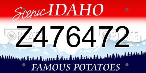 Z476472 Idaho License Plate