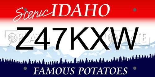 Z47KXW Idaho License Plate