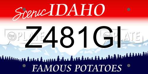 Z481GI Idaho License Plate