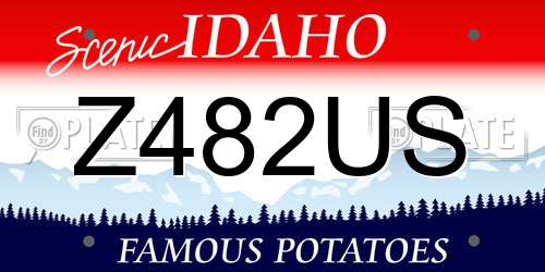 Z482US Idaho License Plate