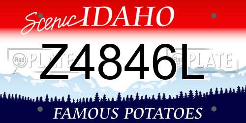 Z4846L Idaho License Plate