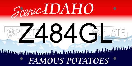 Z484GL Idaho License Plate