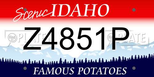 Z4851P Idaho License Plate