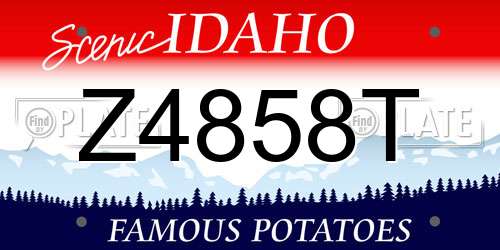 Z4858T Idaho License Plate