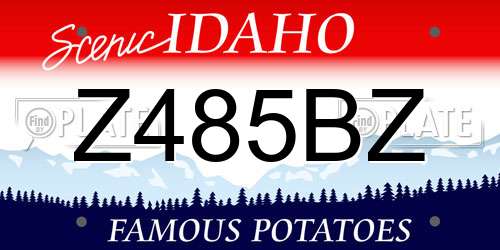 Z485BZ Idaho License Plate