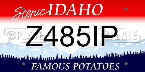 Z485IP Idaho License Plate
