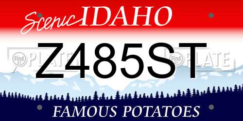 Z485ST Idaho License Plate