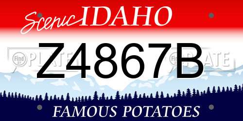 Z4867B Idaho License Plate