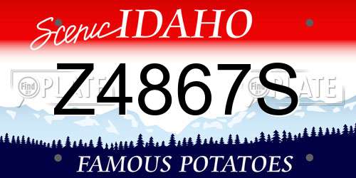 Z4867S Idaho License Plate