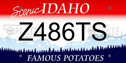 Z486TS Idaho License Plate