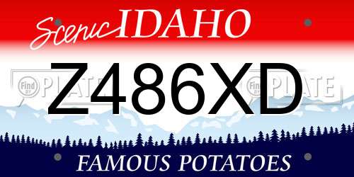 Z486XD Idaho License Plate