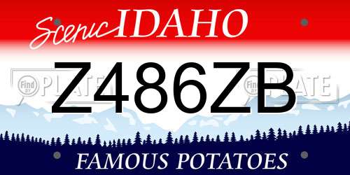 Z486ZB Idaho License Plate