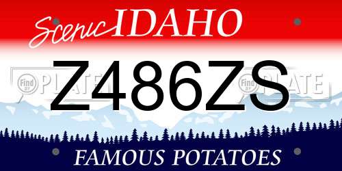 Z486ZS Idaho License Plate