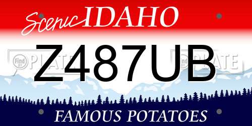 Z487UB Idaho License Plate