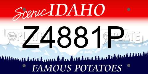 Z4881P Idaho License Plate