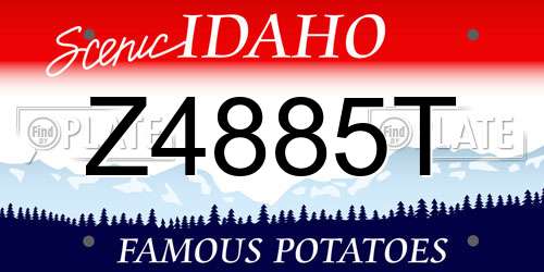 Z4885T Idaho License Plate