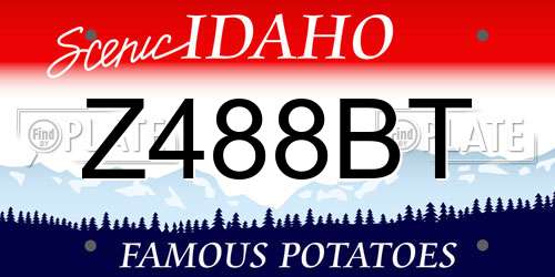 Z488BT Idaho License Plate