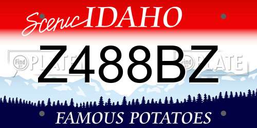 Z488BZ Idaho License Plate