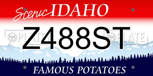 Z488ST Idaho License Plate