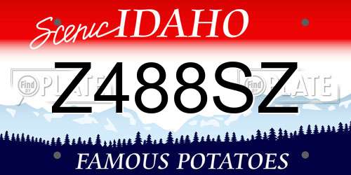 Z488SZ Idaho License Plate