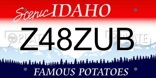 Z48ZUB Idaho License Plate