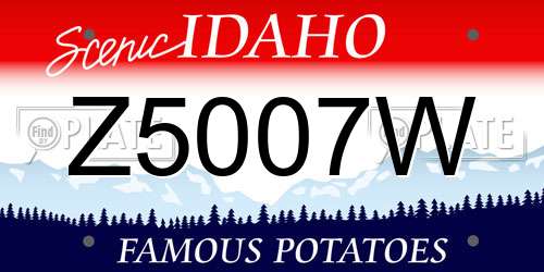 Z5007W Idaho License Plate