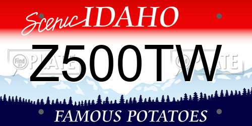 Z500TW Idaho License Plate