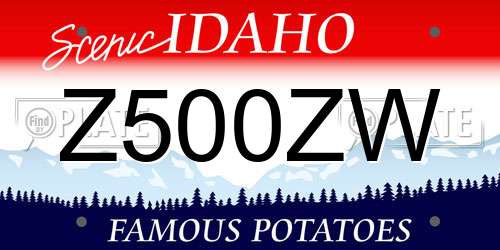 Z500ZW Idaho License Plate