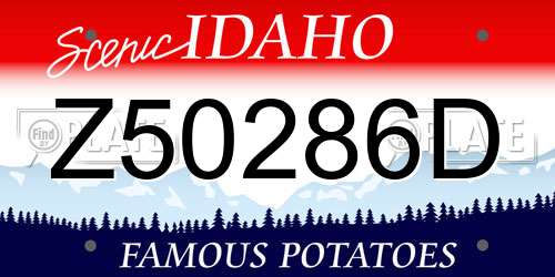 Z50286D Idaho License Plate