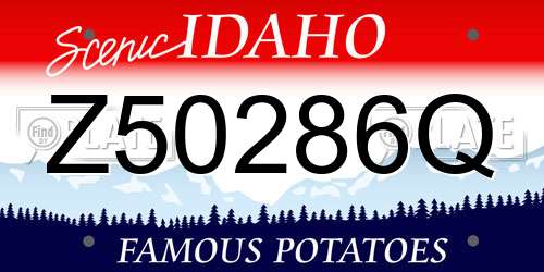 Z50286Q Idaho License Plate