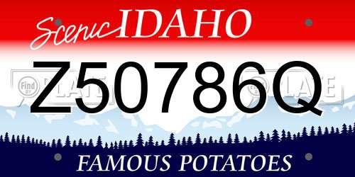 Z50786Q Idaho License Plate