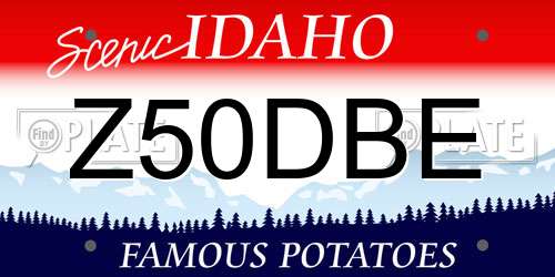 Z50DBE Idaho License Plate