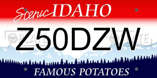 Z50DZW Idaho License Plate
