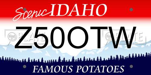 Z50OTW Idaho License Plate