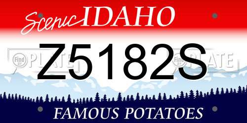 Z5182S Idaho License Plate