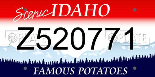 Z520771 Idaho License Plate