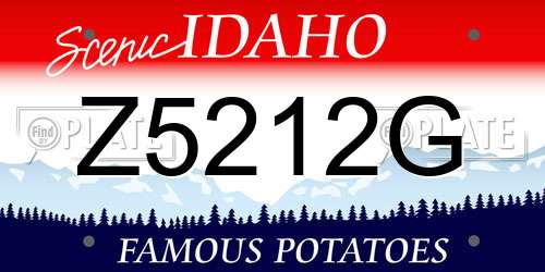 Z5212G Idaho License Plate