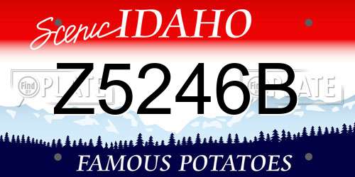 Z5246B Idaho License Plate