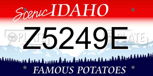 Z5249E Idaho License Plate