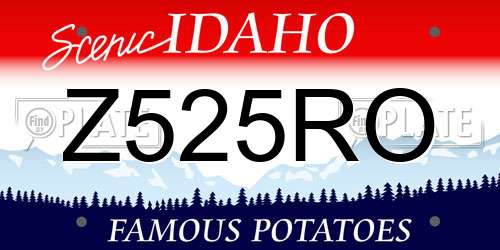 Z525RO Idaho License Plate