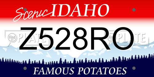 Z528RO Idaho License Plate