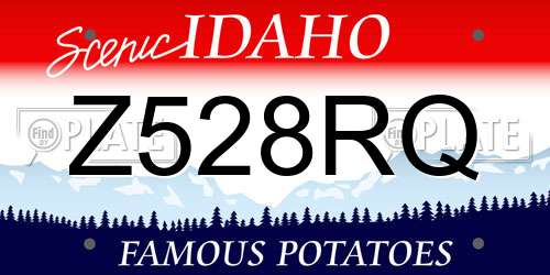 Z528RQ Idaho License Plate