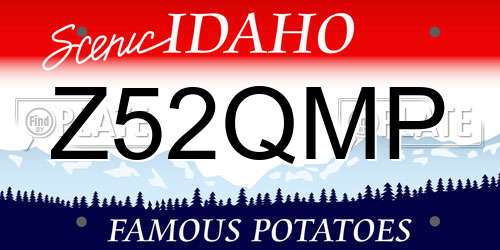 Z52QMP Idaho License Plate