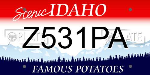 Z531PA Idaho License Plate