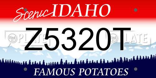 Z5320T Idaho License Plate