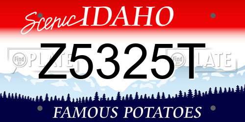 Z5325T Idaho License Plate