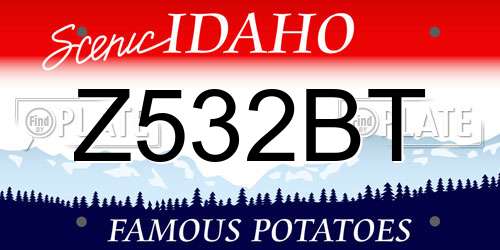 Z532BT Idaho License Plate