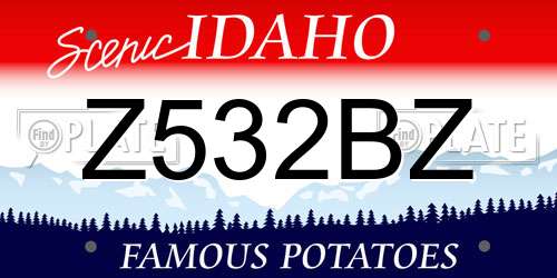 Z532BZ Idaho License Plate
