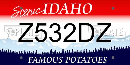 Z532DZ Idaho License Plate