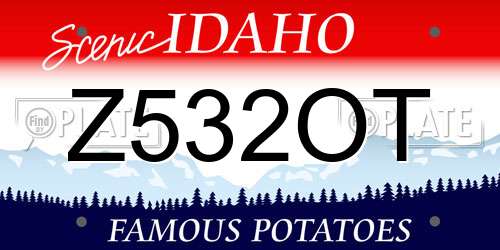 Z532OT Idaho License Plate